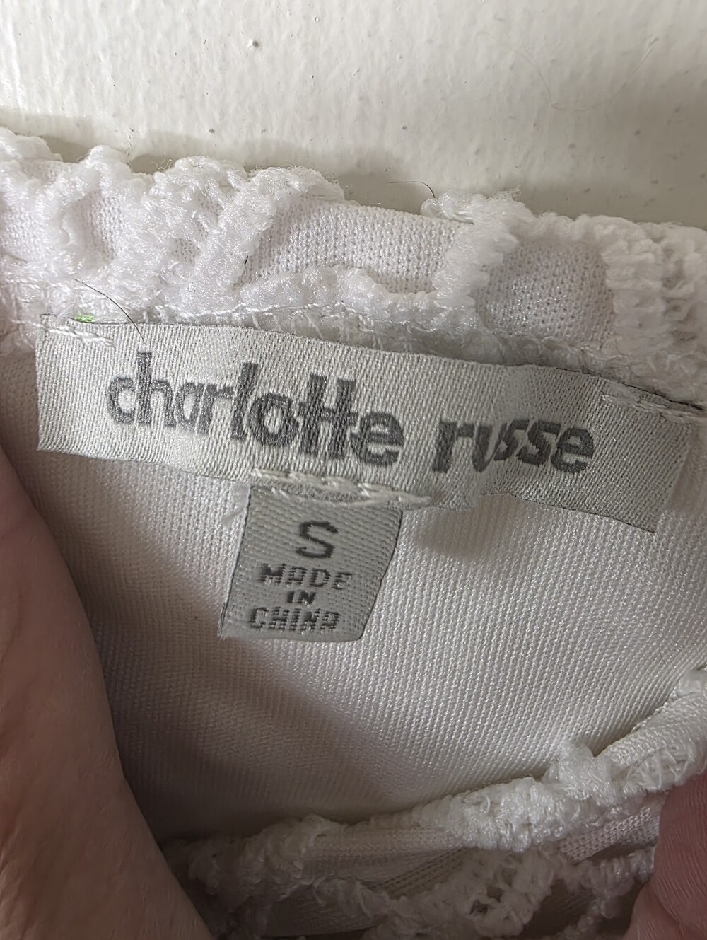 Charlotte‎ Russe White Lace Spaghetti Strap Mini Dress Size Small - Picture 6 of 8